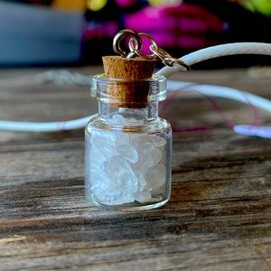 Make A Wish Clear Quartz Crystal Charm Necklace *Handmade*